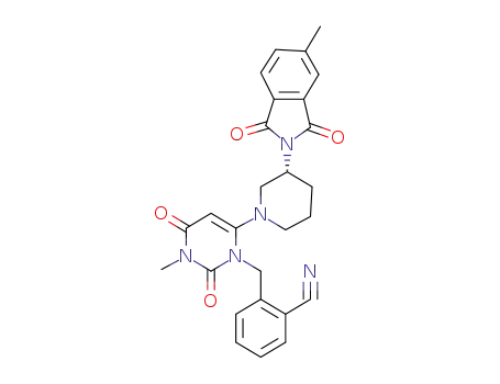 2-({3-methyl-6-[(3R)-3-(5-methyl-1,3-dioxo-2,3-dihydro-1H-isoindol-2-yl)piperidin-1-yl]-2,4-dioxo-1,2,3,4-tetrahydropyrimidin-1-yl}methyl)benzonitrile