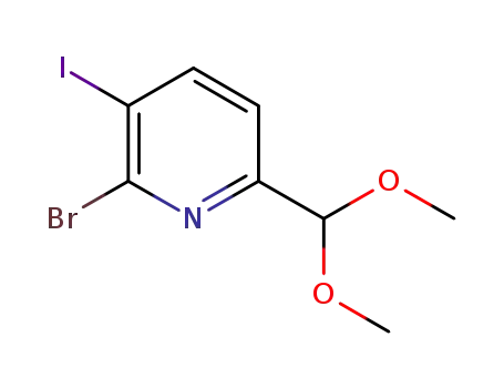 2-bromo-6-(dimethoxymethyl)-3-iodopyridine