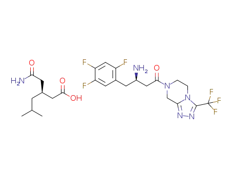 (R)-3-amino-1-(3-(trifluoromethyl)-5,6-dihydro-[1,2,4]triazolo[4,3-a]pyrazin-7(8H)-yl)-4-(2,4,5-trifluorophenyl)butan-1-one (S)-3-(2-amino-2-oxoethyl)-5-methylhexanoate