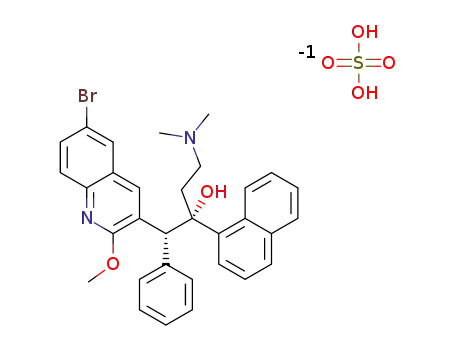 (1R,2S)-1-(6-bromo-2-methoxy-3-quinolyl)-4-dimethylamino-2-(1-naphthyl)-1-phenylbutan-2-ol sulphate