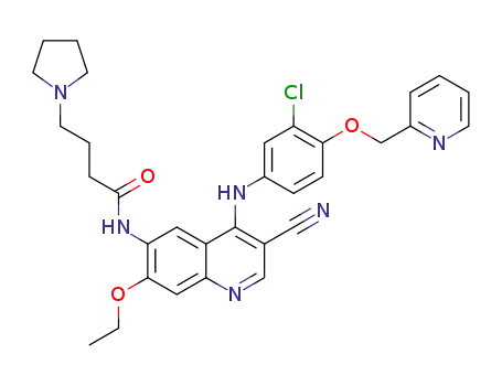N-(4-(3-chloro-4-(pyridin-2-ylmethoxy)phenylamino)-3-cyano-7-ethoxyquinolin-6-yl)-4-(pyrrolidin-1-yl)butanamide