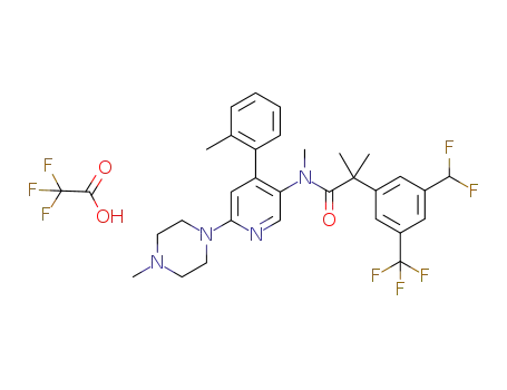 2-(3-(difluoromethyl)-5-(trifluoromethyl)phenyl)-N,2-dimethyl-N-(6-(4-methylpiperazin-1-yl)-4-(o-tolyl)pyridin-3-yl)propanamide trifluoroacetic acid salt