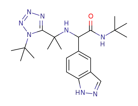 N-(tert-butyl)-2-((2-(1-(tert-butyl)-1H-tetrazol-5-yl)propan-2-yl)amino)-2-(1H-indazol-5-yl)acetamide