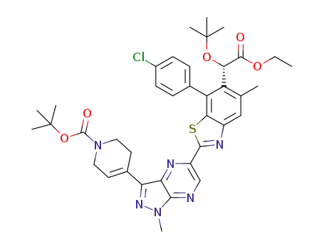 tert-butyl (S)-4-(5-(6-(1-(tert-butoxy)-2-ethoxy-2-oxoethyl)-7-(4-chlorophenyl)-5-methylbenzo[d]thiazol-2-yl)-1-methyl-1H-pyrazolo[3,4-b]pyrazin-3-yl)-3,6-dihydropyridine-1(2H)carboxylate