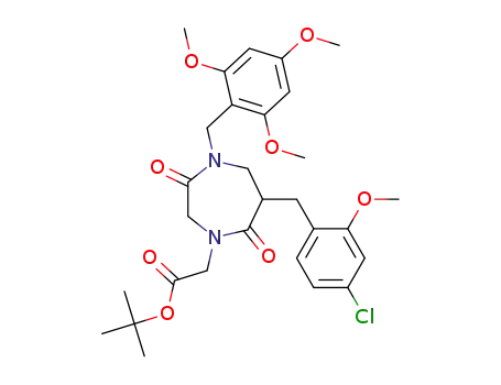 tert-butyl 2-(6-(4-chloro-2-methoxybenzyl)-3,7-dioxo-4-(2,4,6-trimethoxybenzyl)-1,4-diazepan-1-yl)acetate