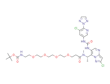 tert-butyl (S)-(17-(2-chloro-6-(3-(5-chloro-6-(2H-1,2,3-triazol-2-yl)pyridin-3-yl)ureido)pyrazolo[1,5-a]pyrimidin-7-yl)-16-methyl-15-oxo-3,6,9,12-tetraoxa-16-azaoctadecyl)carbamate