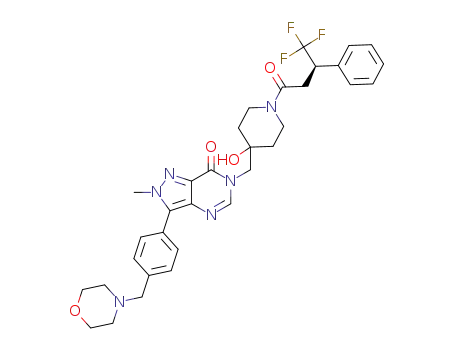 (R)-6-((4-hydroxy-1-(4,4,4-trifluoro-3-phenylbutanoyl)piperidin-4-yl)methyl)-2-methyl-3-(4-(morpholinomethyl)phenyl)-2H-pyrazolo[4,3-d]pyrimidin-7(6H)-one