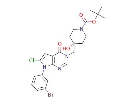 tert-butyl 4-((7-(3-bromophenyl)-6-chloro-4-oxo-4, 7-dihydro-3H-pyrrolo[2,3-d]pyrimidin-3-yl)methyl)-4-hydroxypiperidine-1-carboxylate