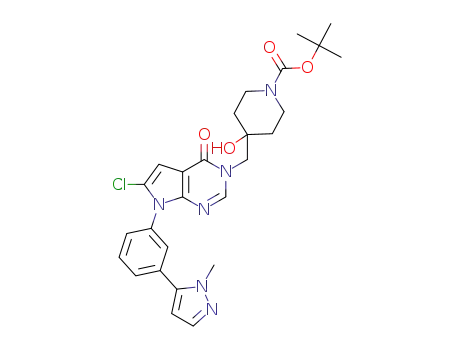 tert-butyl 4-((6-chloro-7-(3-(1-methyl-1H-pyrazol-5-yl)phenyl)-4-oxo-4,7-dihydro-3H-pyrrolo[2,3-d]pyrimidin-3-yl)methyl)-4-hydroxypiperidine-1-carboxylate