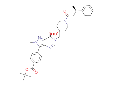 tert-butyl (R)-4-(6-((4-hydroxy-1-(3-phenylbutanoyl)piperidin-4-yl)methyl)-2-methyl-7-oxo-6,7-dihydro-2H-pyrazolo[4,3-d]pyrimidin-3-yl)benzoate