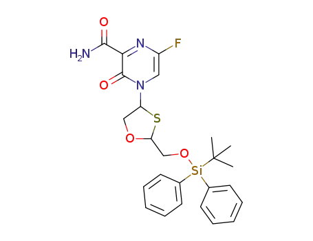 cis-4-(2'-(t-butyl-diphenylsilyloxy)methyl-1',3'-oxathiolan-4'-yl)-6-fluoro-3,4-dihydro-3-oxo-2-pyrazine-carboxamide
