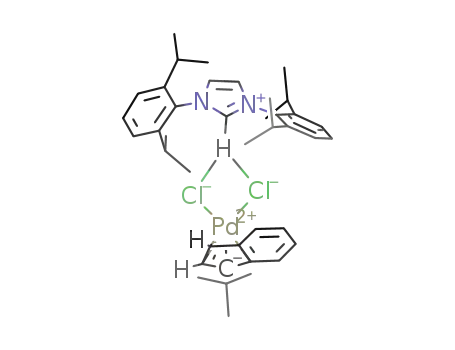 [N,N'-bis-[2,6-(di-iso-propyl)phenyl]imidazol-2-ylidene·H][Pd(η3-tBu-indenyl)Cl2]