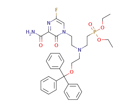 diethyl 3-(2-(3-carbamoyl-5-fluoro-2-oxopyrazin-1-yl)ethyl)-5-trityloxy-3-azapentanephosphonate