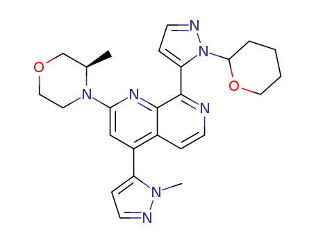 (3R)-3-methyl-4-(4-(1-methyl-1H-pyrazol-5-yl)-8-(1-(tetrahydro-2H-pyran-2-yl)-1H-pyrazol-5-yl)-1,7-naphthyridin-2-yl)morpholine