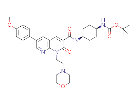 tert-butyl N-[(1s,4s)-4-[6-(4-methoxyphenyl)-1-[2-(morpholin-4-yl)ethyl]-2-oxo-1,2-dihydro-1,8-naphthyridine-3-amido]cyclohexyl]carbamate