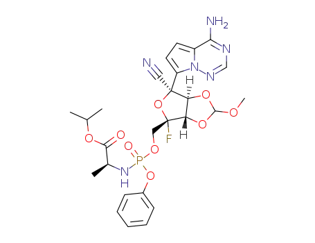 isopropyl((((3aS,4S,6R,6aR)-6-(4-aminopyrrolo[2,1-f][1,2,4]triazin-7-yl)-6-cyano-4-fluoro-2-methoxytetrahydrofuro[3,4-d][1,3]dioxol-4-yl)methoxy)(phenoxy)phosphoryl)-L-alaninate