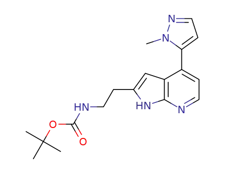 tert-butyl (2-(4-(1-methyl-1H-pyrazol-5-yl)-1H-pyrrolo[2,3-b]pyridin-2-yl)ethyl)carbamate