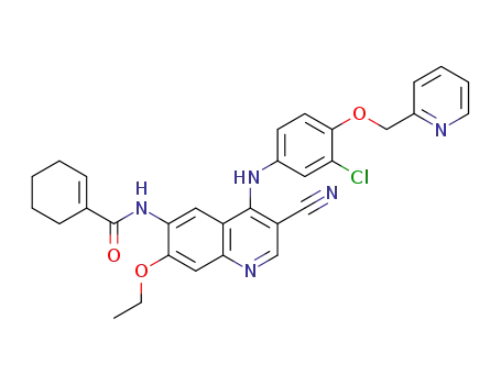 N-(4-((3-chloro-4-(pyridin-2-ylmethoxy)phenyl)amino)-3-cyano-7-ethoxyquinolin-6-yl)cyclohex-1-ene-1-carboxamide