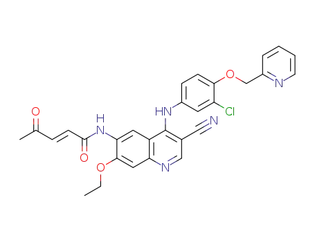 (E)-N-(4-((3-chloro-4-(pyridin-2-ylmethoxy)phenyl)amino)-3-cyano-7-ethoxyquinolin-6-yl)-4-oxopent-2-enamide