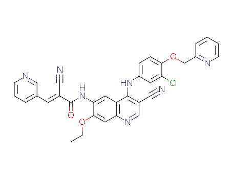 (E)-N-(4-((3-chloro-4-(pyridin-2-ylmethoxy)phenyl)amino)-3-cyano-7-ethoxyquinolin-6-yl)-2-cyano-3-(pyridin-3-yl)acrylamide