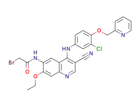 2-bromo-N-(4-((3-chloro-4-(pyridin-2-ylmethoxy)phenyl)amino)-3-cyano-7-ethoxyquinolin-6-yl)acetamide
