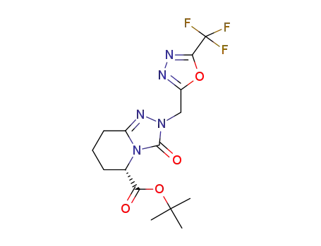 tert-butyl (5S)-3-oxo-2-{[5-(trifluoromethyl)-1,3,4-oxadiazol-2-yl]methyl}-2,3,5,6,7,8-hexahydro[1,2,4]triazolo[4,3-a]pyridine-5-carboxylate