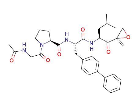 (S)-1-(2-acetamidoacetyl)-N-((S)-3-(biphenyl-4-yl)-1-((S)-4-methyl-1-((R)-2-methyloxiran-2-yl)-1-oxopentan-2-ylamino)-1-oxopropan-2-yl)pyrrolidine-2-carboxamide
