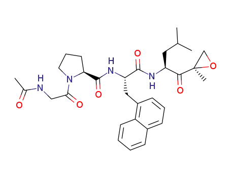 (S)-1-(2-acetamidoacetyl)-N-((S)-1-((S)-4-methyl-1-((R)-2-methyloxiran-2-yl)-1-oxopentan-2-ylamino)-3-(naphthalen-1-yl)-1-oxopropan-2-yl)pyrrolidine-2-carboxamide