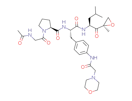 N-(4-((S)-2-((S)-1-(2-acetamidoacetyl)pyrrolidine-2-carboxamido)-3-((S)-4-methyl-1-((R)-2-methyloxiran-2-yl)-1-oxopentan-2-ylamino)-3-oxopropyl)phenyl)morpholine-4-carboxamide