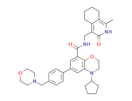 4-cyclopentyl-6-(4-morpholin-4-ylmethylphenyl)-3,4-dihydro-2H-benzo[1,4]oxazine-8-carboxylic acid (1-methyl-3-oxo-2,3,5,6,7,8-hexahydroisoquinolin-4-ylmethyl)amide
