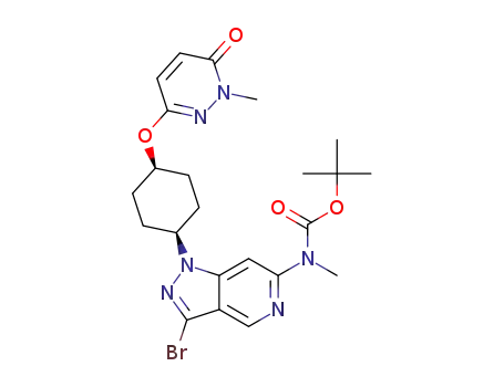 tert-butyl (3-bromo-1-((1s,4s)-4-((1-methyl-6-oxo-1,6-dihydropyridazin-3-yl)oxy)cyclohexyl)-1H-pyrazolo[4,3-c]pyridin-6-yl)(methyl)carbamate