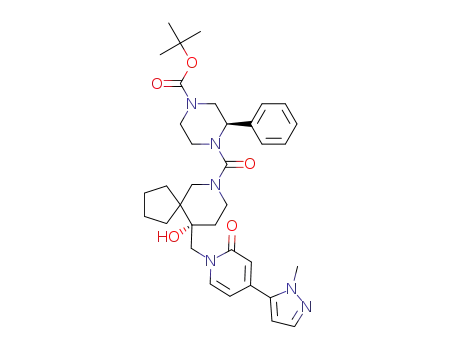 tert-butyl (R)-4-((S)-10-hydroxy-10-((4-(1-methyl-1H-pyrazol-5-yl)-2-oxopyridin-1(2H)-yl)methyl)-7-azaspiro[4.5]decane-7-carbonyl)-3-phenylpiperazine-1-carboxylate