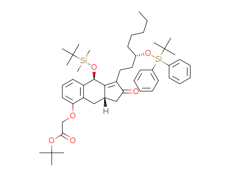 tert-butyl 2-(((4R,9aS)-4-((tert-butyldimethylsilyl)oxy)-3-((S)-3-((tert-butyldiphenylsilyl)oxy)octyl)-2-oxo-2,4,9,9a-tetrahydro-1H-cyclopenta[b]naphthalen-8-yl)oxy)acetate