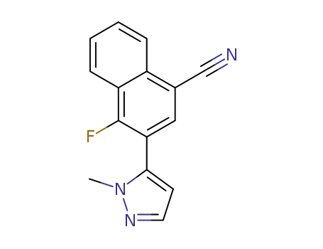 4-fluoro-3-(2-methylpyrazol-3-yl)naphthalene-1-carbonitrile