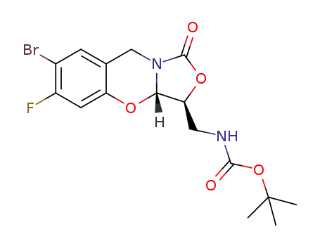 tert-butyl (((3S,3aS)-7-bromo-6-fluoro-1-oxo-3,3a-dihydro-1H,9hbenzo[e]oxazolo[4,3-b][1,3]oxazin-3-yl)methyl)carbamate