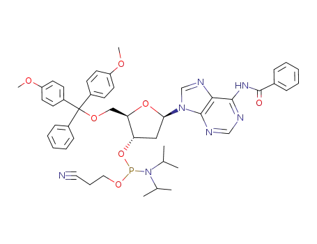 N6-benzoyl-5'-O-(4,4'-dimethoxytrityl)-2'-deoxyadenosine-3'-O-[O-(2-cyanoethyl)-N,N'-diisopropylphosphoramidite]