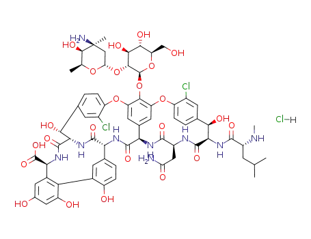 Molecular Structure of 1404-93-9 (Vancocine hydrochloride)