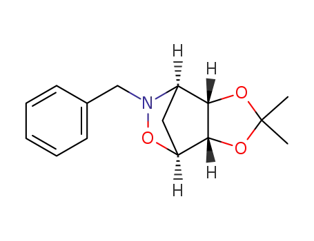 Molecular Structure of 155855-51-9 (4,7-Methano-4H-1,3-dioxolo[4,5-d][1,2]oxazine, tetrahydro-2,2-dimethyl-6-(phenylmethyl)-, (3aS,4S,7R,7aS)-)