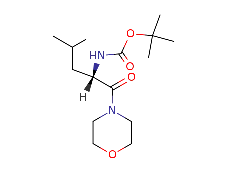 Molecular Structure of 173899-64-4 (Carbamic acid, [(1S)-3-methyl-1-(4-morpholinylcarbonyl)butyl]-,
1,1-dimethylethyl ester)