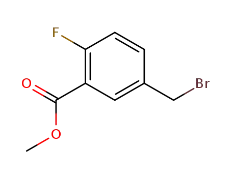 Molecular Structure of 709-45-5 (Methyl 5-(broMoMethyl)-2-fluorobenzoate)