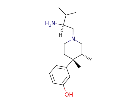 Molecular Structure of 220122-59-8 (Phenol,
3-[(3R,4R)-1-[(2S)-2-amino-3-methylbutyl]-3,4-dimethyl-4-piperidinyl]-)