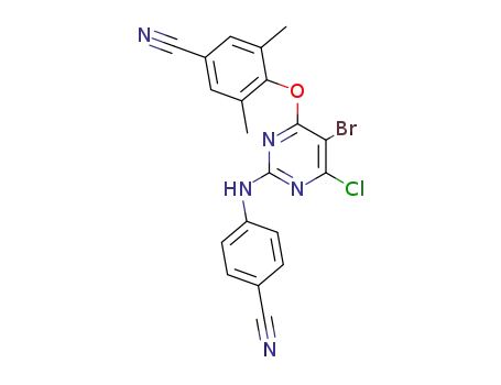 4-[[5-bromo-4-(4-cyano-2,6-dimethylphenoxy)-6-chloro-2-pyrimidinyl]amino]-benzonitrile