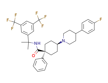 4-[4-(4-fluoro-phenyl)-piperidin-1-yl]-1-phenyl-cyclohexanecarboxylic acid [1-(3,5-bis-trifluoromethyl-phenyl)-1-methyl-ethyl]-amide