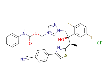 [[N-methyl-N-phenyl]carbamoyloxy]methyl-1-[(2R,3R)-2-(2,5-difluorophenyl)-2-hydroxy-3-[4-(4-cyanophenyl)thiazol-2-yl]butyl]-1H-[1,2,4]triazol-4-ium chloride