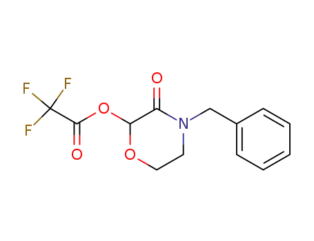 Molecular Structure of 502537-07-7 (Acetic acid, trifluoro-, 3-oxo-4-(phenylmethyl)-2-morpholinyl ester)
