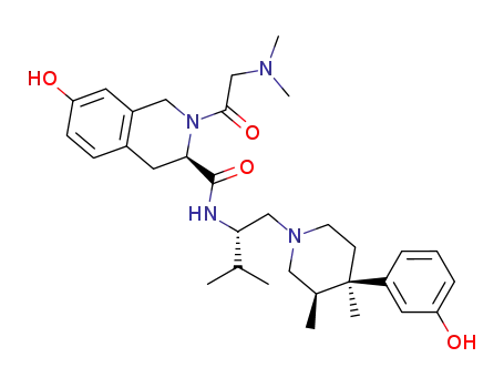 (3R)-2-(N,N-dimethylglycyl)-7-hydroxy-N-((1S)-1-{[(3R,4R)-4-(3-hydroxyphenyl)-3,4-dimethyl-1-piperidinyl]methyl}-2-methylpropyl)-1,2,3,4-tetrahydro-3-isoquinolinecarboxamide