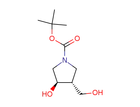 Molecular Structure of 635319-09-4 ((3R,4R)-tert-Butyl 3-Hydroxy-4-(hydroxyMethyl)pyrrolidine-1-carboxylate)