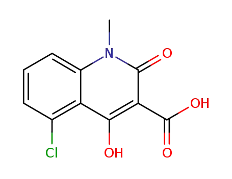 Molecular Structure of 335640-50-1 (5-CHLORO-1,2-DIHYDRO-4-HYDROXY-1-METHYL-2-OXO-3-QUINOLINE CARBOXYLIC ACID)