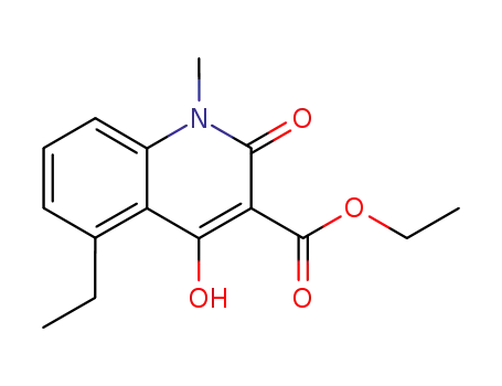 Molecular Structure of 675574-87-5 (3-Quinolinecarboxylic acid,
5-ethyl-1,2-dihydro-4-hydroxy-1-methyl-2-oxo-, ethyl ester)