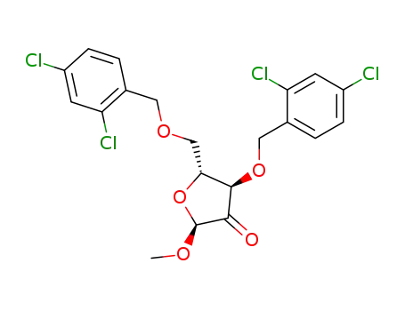 Molecular Structure of 443642-30-6 (1-O-Methyl-3,5-bis-O-[(2,4-dichlorophenyl)methyl]-alpha-D-erthro-pentofuranoside-2-ulose)